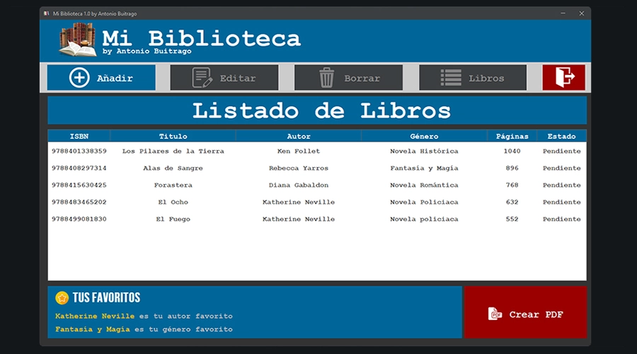 Imagen de la portada de la web Mi Biblioteca de mi Portfolio